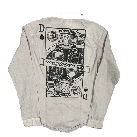 Diesel Other - DIESEL Button Down Shirt Long Sleeve Poker Card Graphic Cotton Medium
